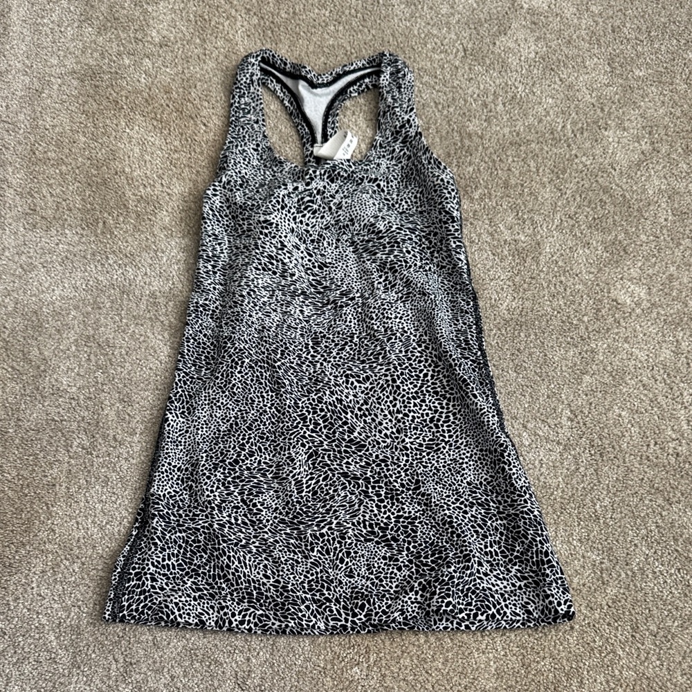 lululemon athletica Black and White Animal Print Racerback Tank